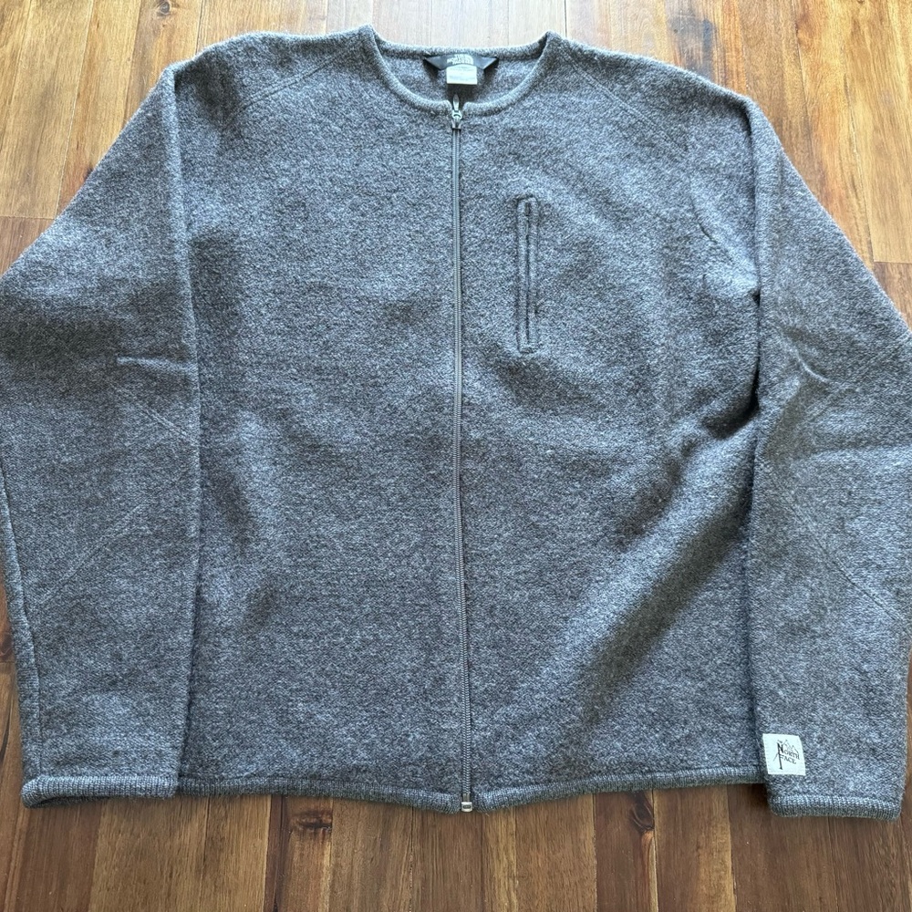 North Face Full Zip Grey Sweater Size M